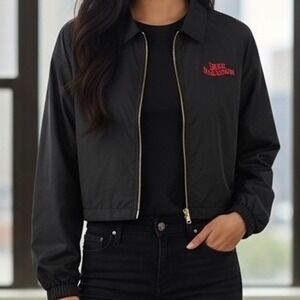 True Religion Womens Black Cropped Jacket XL Full Zip Women's Outerwear Giftable